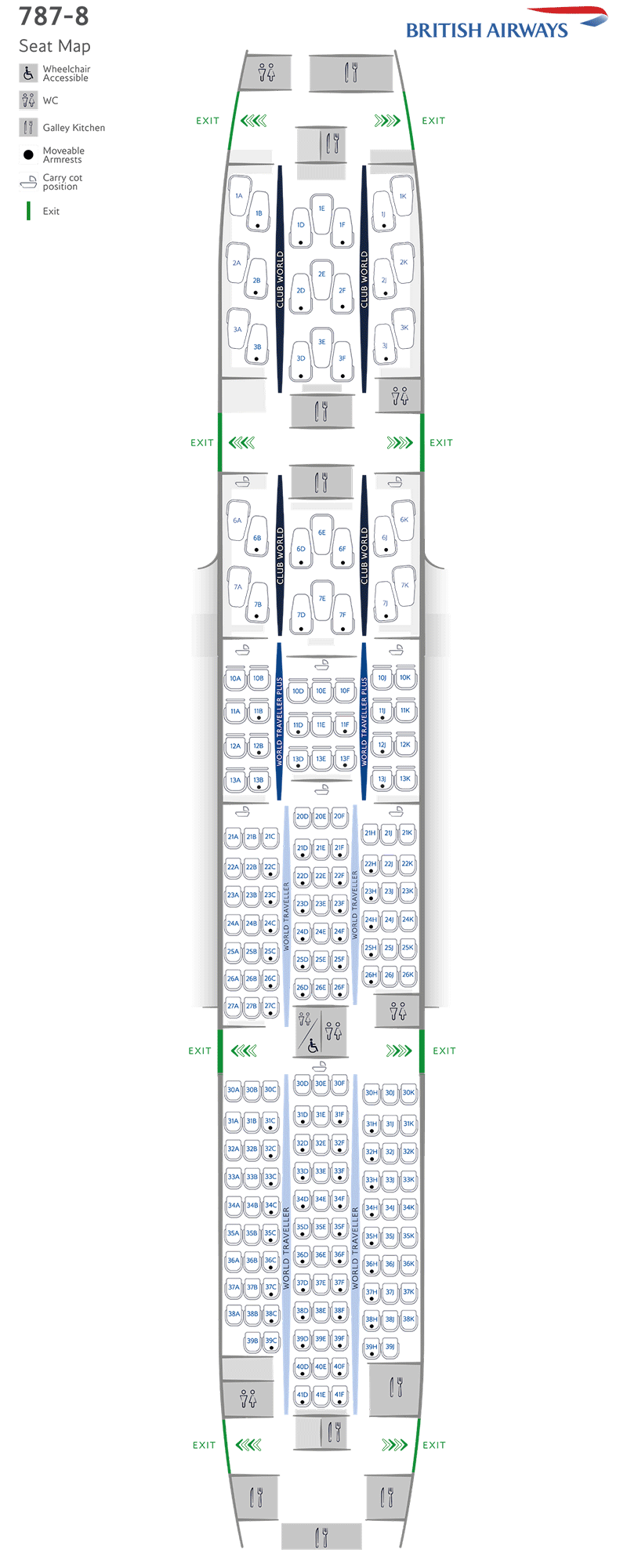 Boeing 787 8 Dreamliner Seat Map British Airways Two Birds Home